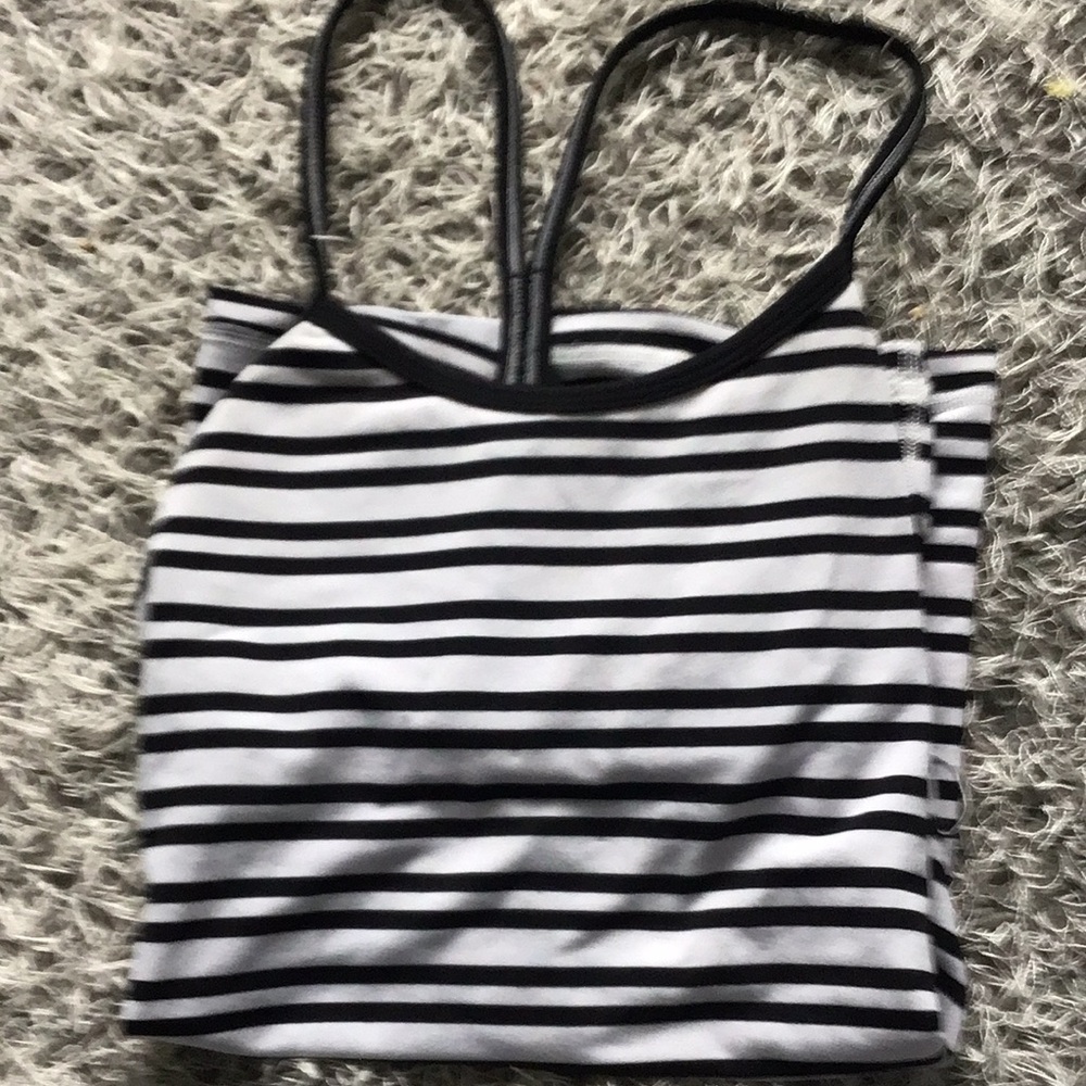 Size 2 white and black lululemon tank top